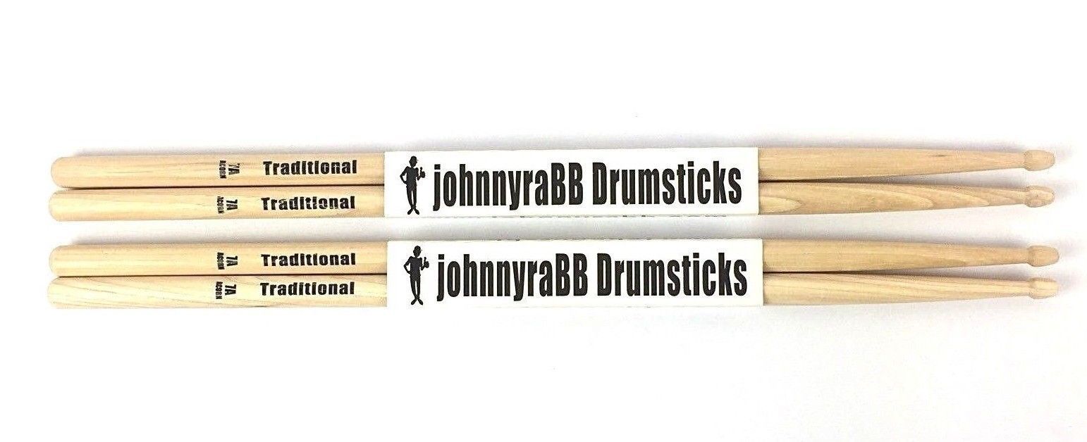 Johnny Rabb Drumsticks Traditional 7A Acorn From Original Manufacturer