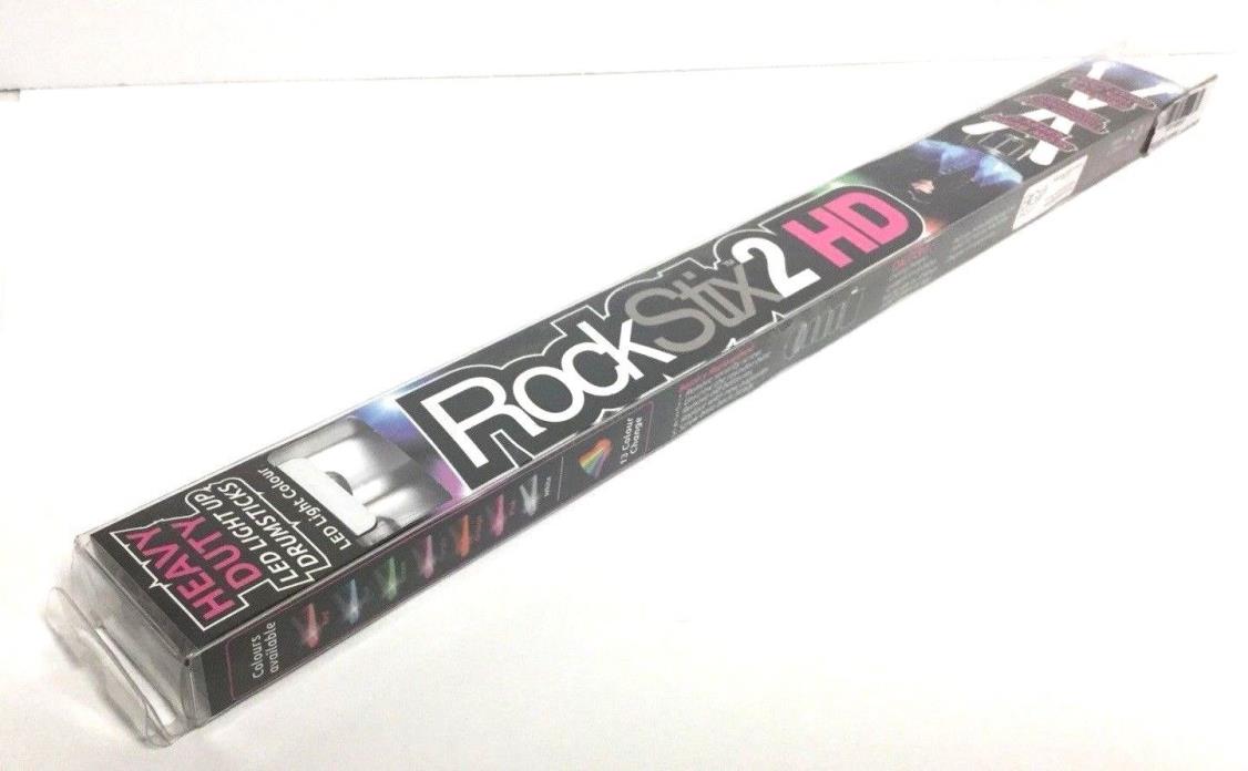 Rockstix 2 HD LED light up color white drumsticks NEW in Box Rock Stix accessory
