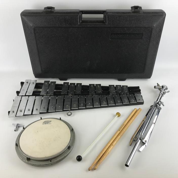 Musser Xylophone Glockenspiel With Case, Ludwig Drum, Drum Sticks, Mallet, Stand