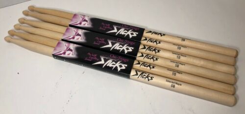 3 Pair On-Stage Wood Tip Maple Wood Drum Sticks 5B NEW!