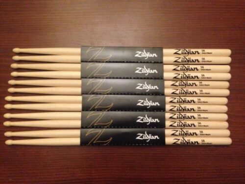 SIX PAIR HALF BRICK - Zildjian 5A Maple Drumstick Lot - BRAND NEW!!!