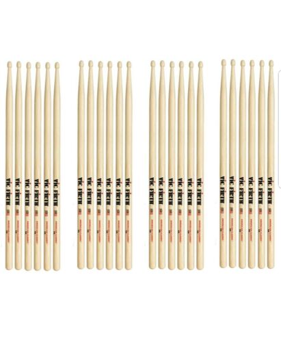 12 PAIR Vic Firth Drumsticks American Classic Hickory Wood Tip 5A NEW & SEALED