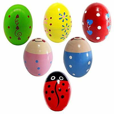 6 Drums & Percussion Wooden Musical Egg Maracas Shakers Toys & Games