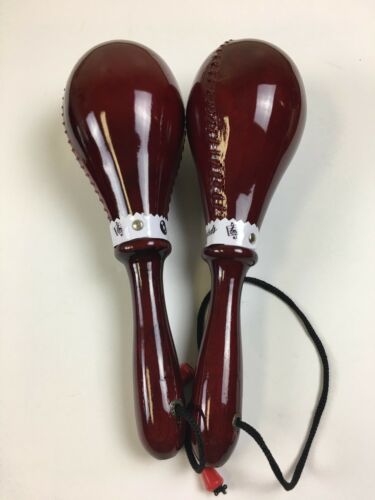 Maracas Leather, Professional, Painted Maroon Red A1 Brand With Carry Bag.