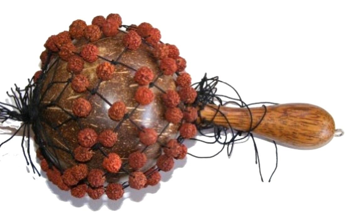 Wood Maracas SACRED Percussion Musical Instrument SEED RATTLE MARAKAS - LG SIZE