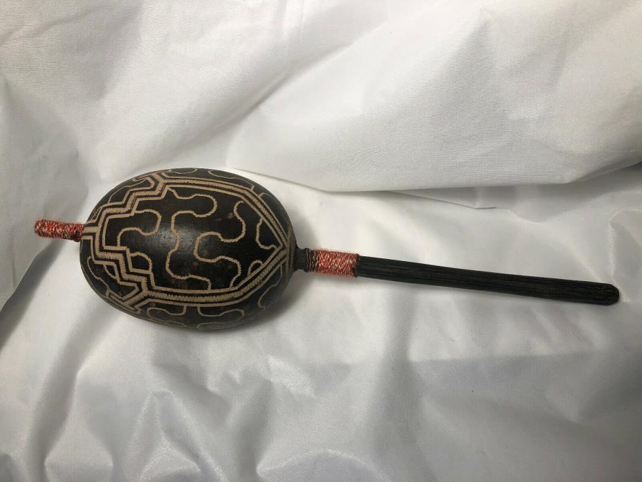 Hand Carved Maraca MapachoPeru