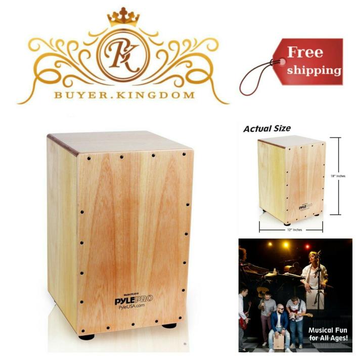 Traditional Style Wooden Cajon Stringed Percussion Box Acoustic Jam Instrument