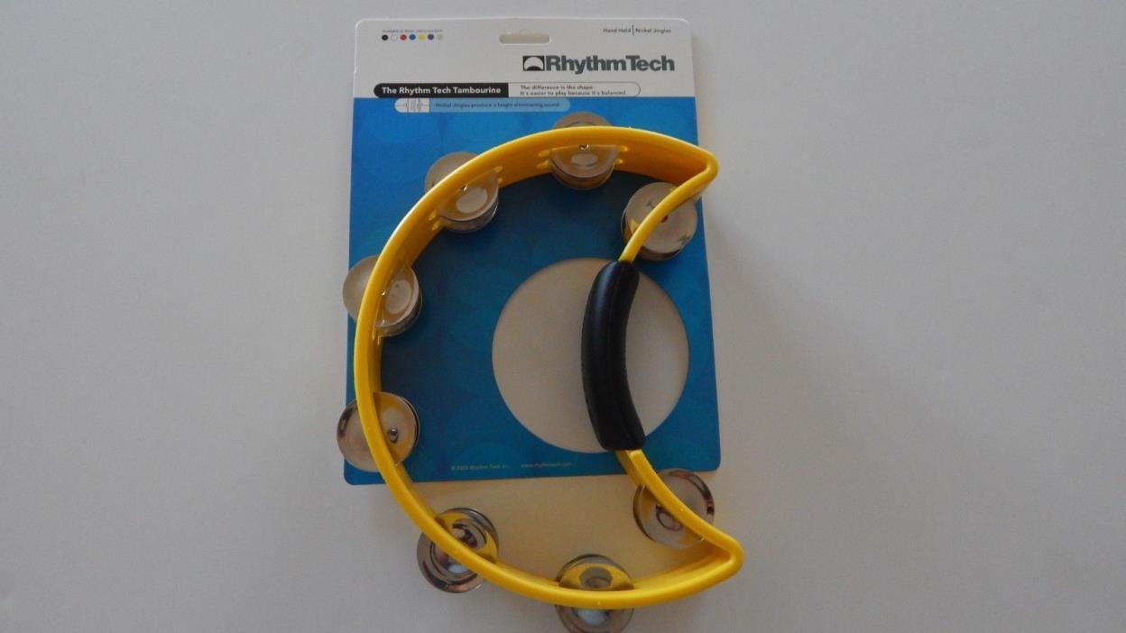 Rhythm Tech RT1050 Original Tambourine w/ Nickel Jingles, Yellow Made in USA