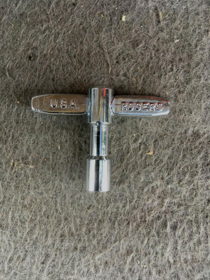 NOS ROGERS CHROME DRUM KEY 1960'S.    MINTY NEW. NEVER USED.