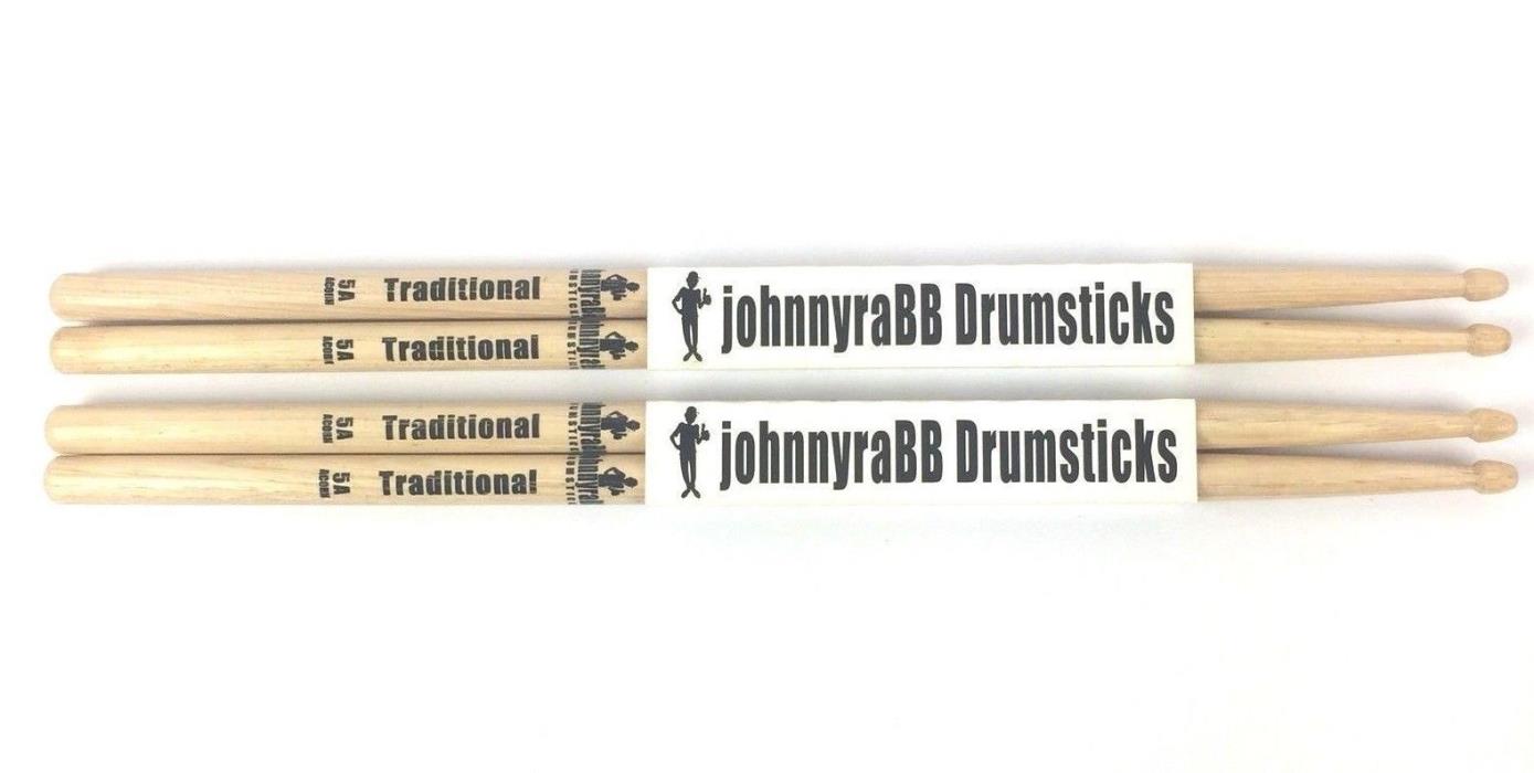 Johnny Rabb Traditional Drumsticks 5A Acorn 2 Pair From Original Manufacturers