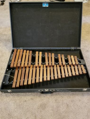 Vintage Jenco Antique Rosewood Marimba Xylophone In Case Jenkins Musical
