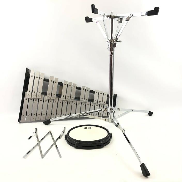 CB 32 Bell Xylophone with Stand, Music Rack, Drum Pad & Case Originally $399