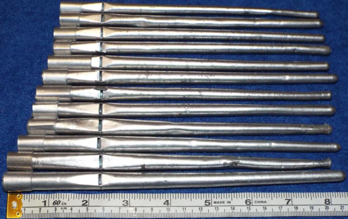 12 Pipe Organ Spotted Metal Treble Pipes Notes 2-1/4