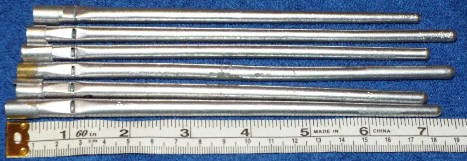 6 Pipe Organ Linen Lead Treble Pipes Notes 1-1/16