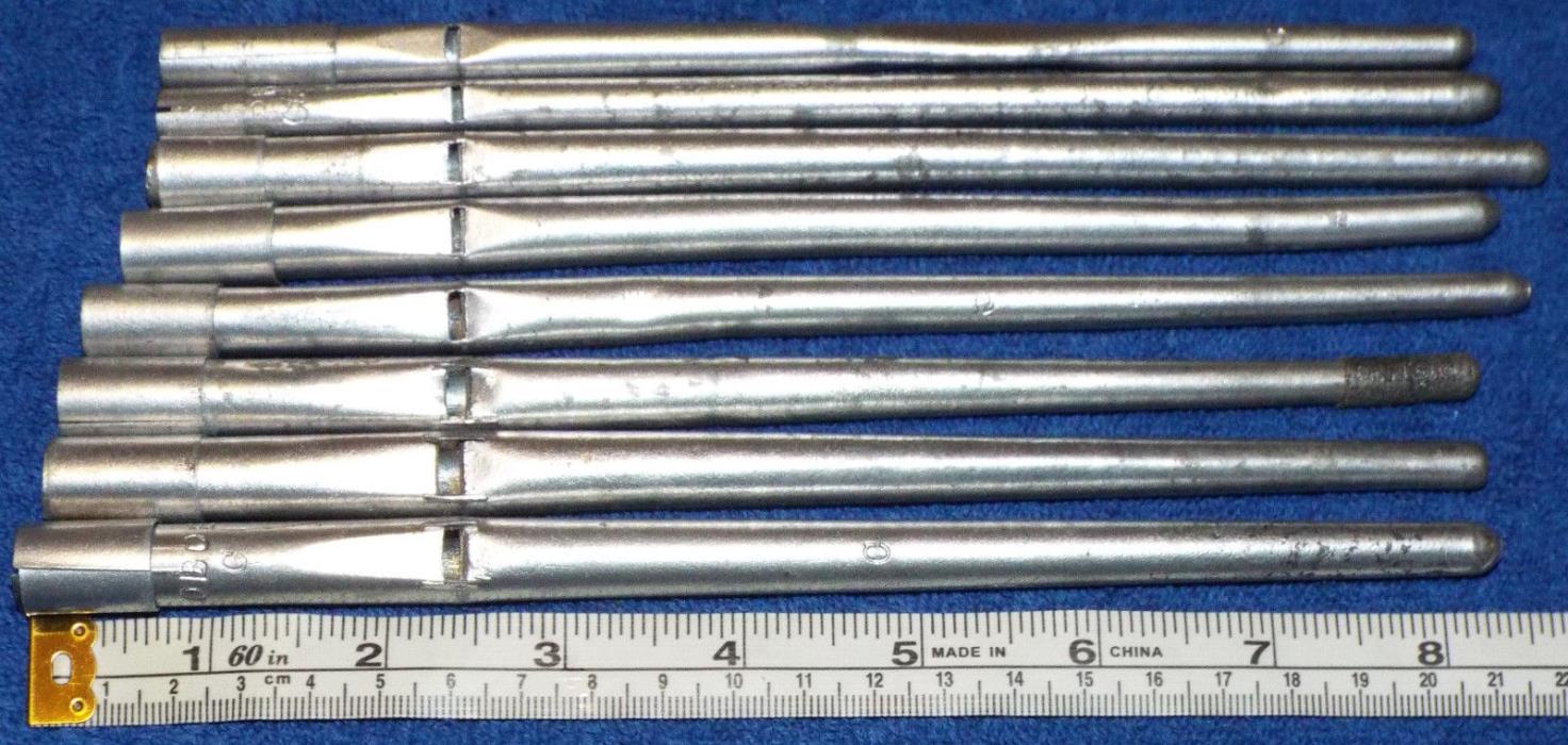 8 Pipe Organ Spotted Metal Treble Pipes Notes 2-1/2
