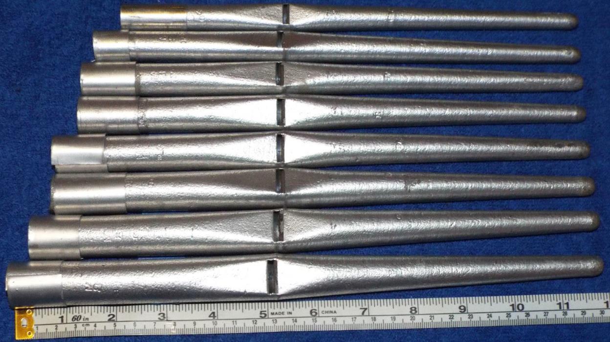 8 Pipe Organ Linen Lead Treble Pipes Notes 5-1/4
