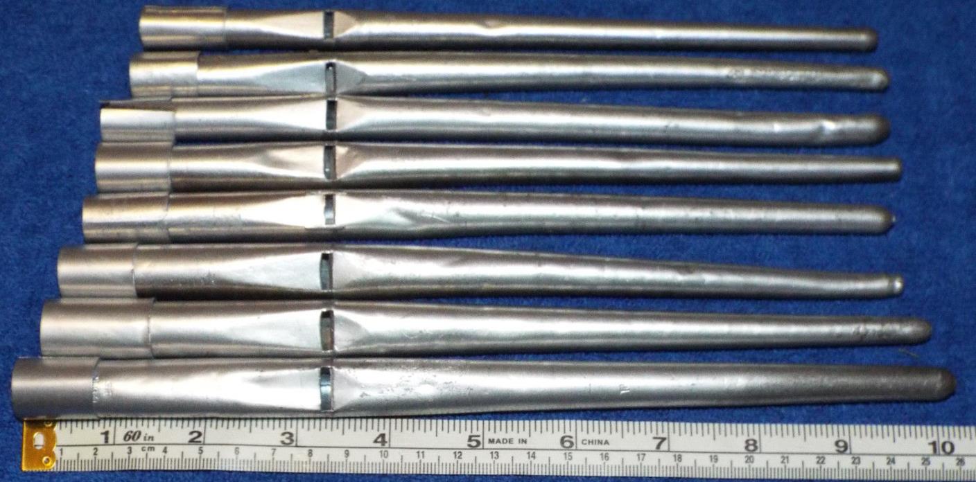 8 Pipe Organ Planed Lead Treble Pipes Notes 3-3/8