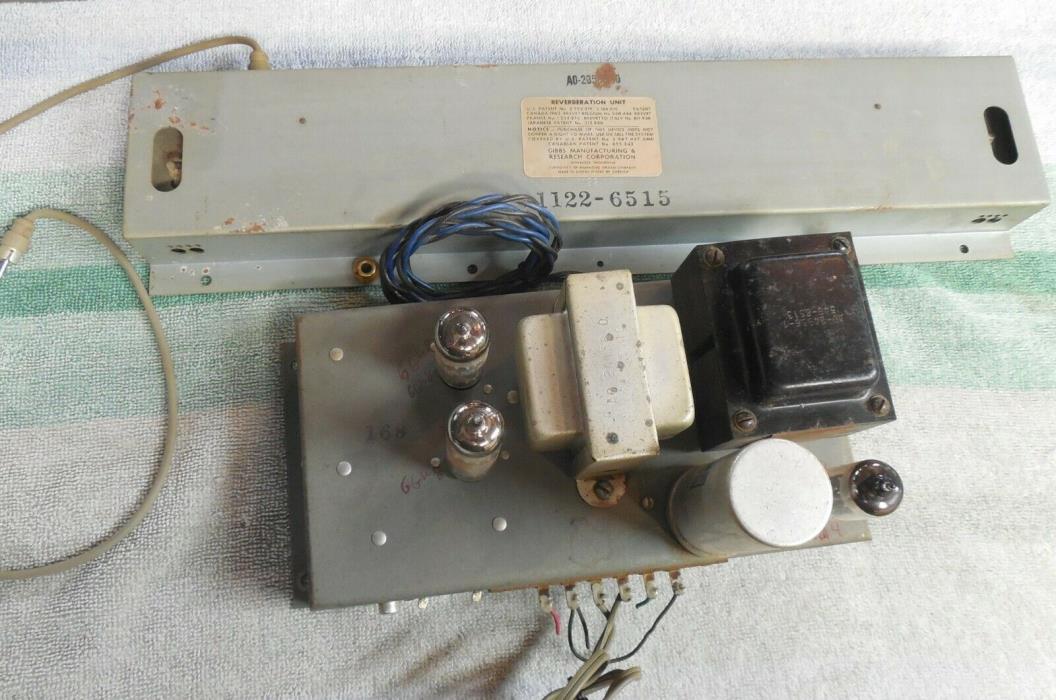 'Reverb Amp H-AO-44-1 & Reverb Tank, Hammond Organ & Vintage Hammond Label Tubes
