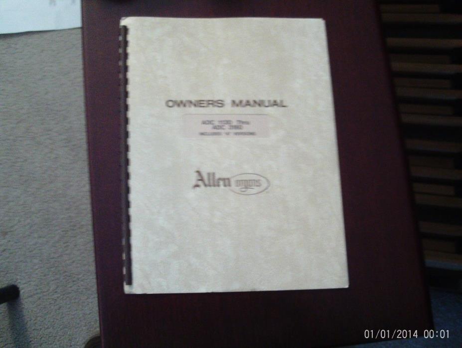 Allen ADC 1130 Thru ADC 3160 Organ Owner's Manual, includes A versions, copy 2
