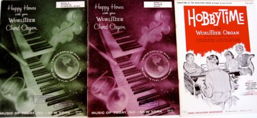 Lot 3 Songbooks for Wurlitzer Organ Happy Hours Sacred & Classical, Hobby Time