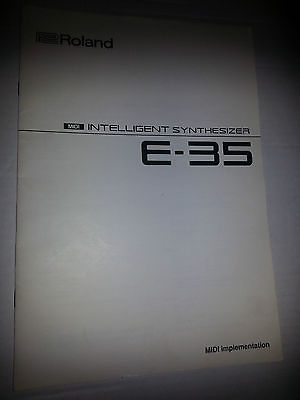 Roland E-35 Intelligent Synthesizer MIDI IMPLEMENTATION BOOK 1991