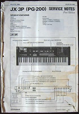 Roland JX-3P PG-200 Keyboard Synthesizer Original Service Manual Schematics Book