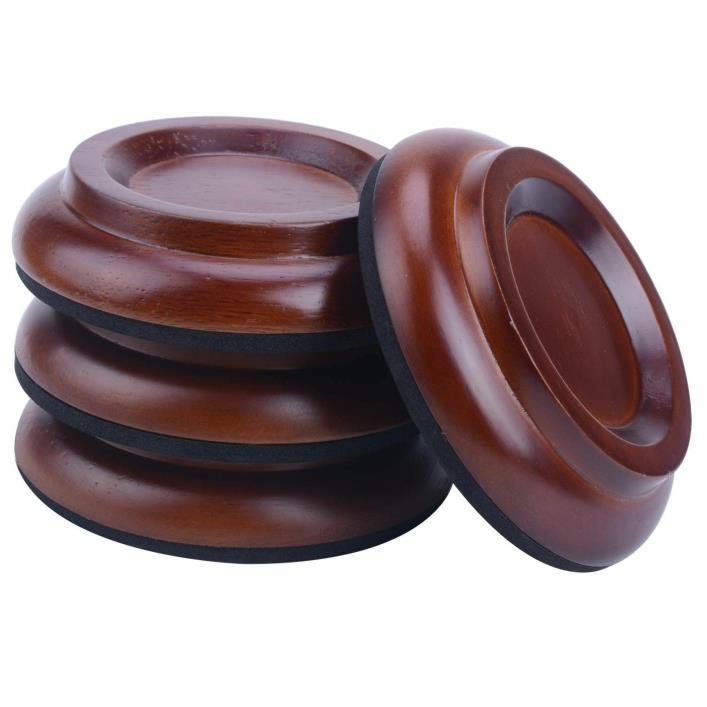 Piano Caster Cups Upright Wood Wooden Boasters Brown Wood Classic Color Decor