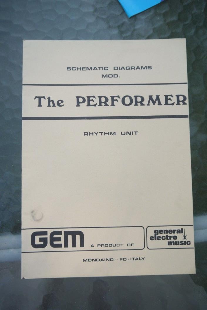 GEM The Performer Rhythm Unit Schematic Diagrams Manual