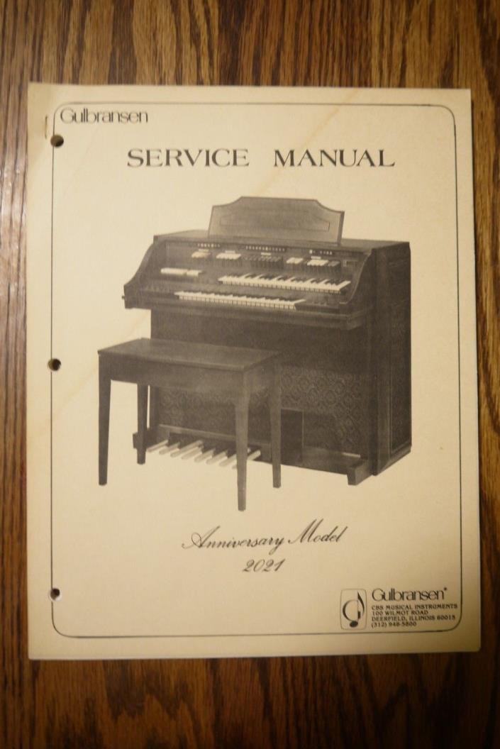 Gulbransen Service Manual Anniversary Model 2021 Manual