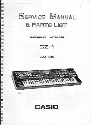 CASIO CZ-1 CZ1 Service Manual & Parts List  w/Schematics - 78 Pages