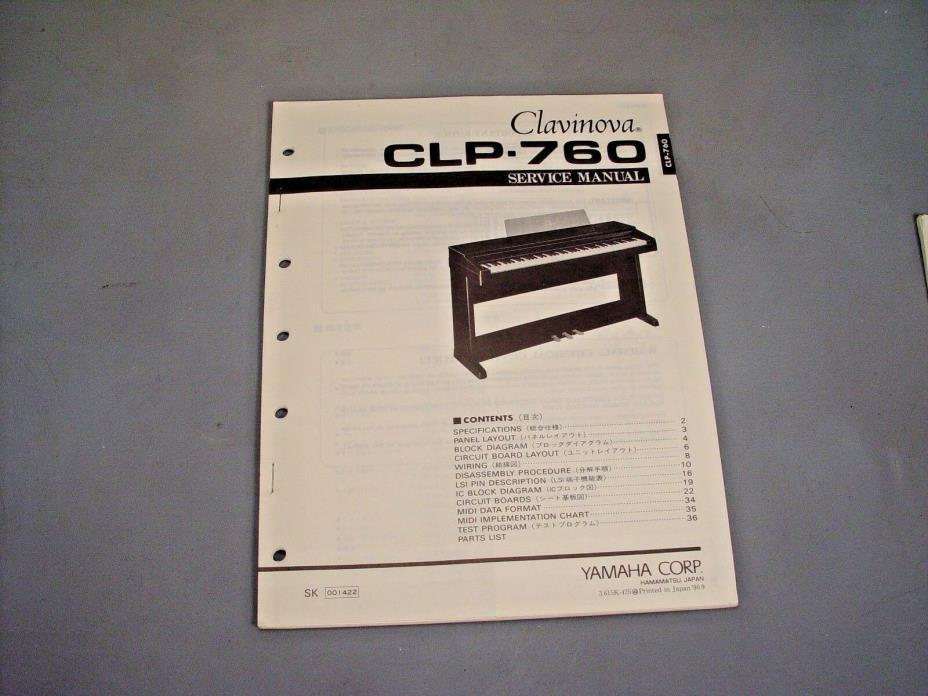 Yamaha CLP-760 Clavinova Service Manual ** Factory Original **