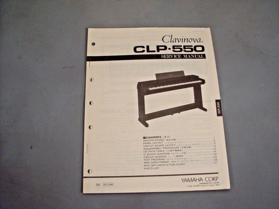 Yamaha CLP-550 Clavinova Service Manual ** Factory Original **