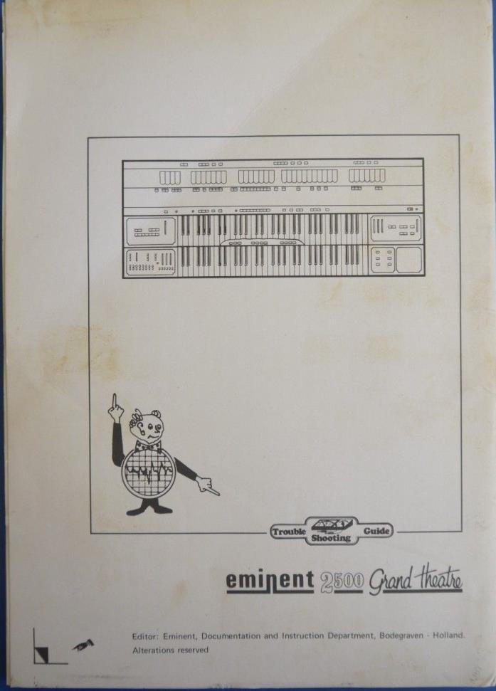 Eminent 2500 Grand Theater Service Information Manual