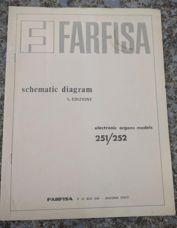 Farfisa Electronic Organ Models 251/252 Schematic Diagrams