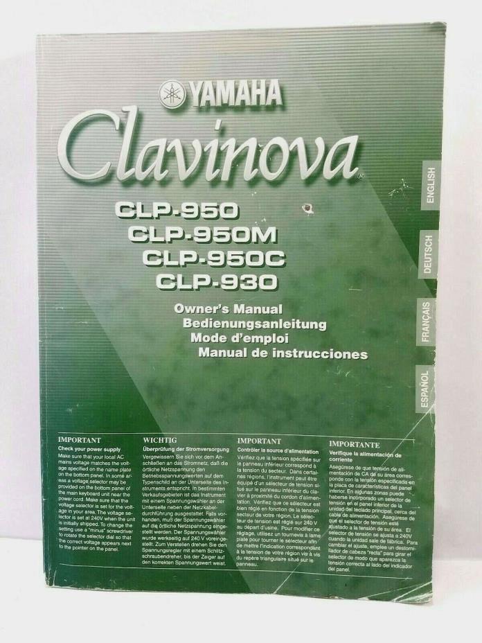 Yamaha CLAVINOVA Owner's Manual  CLP 950 950M 950C 930 4 Languages