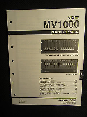 Yamaha Mixer MV-1000 Service Manual Schematics Parts List DEALER MV 1000