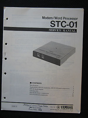 Yamaha Modem Word Processor STC-01 Service Shop Manual Schematics Parts STC01