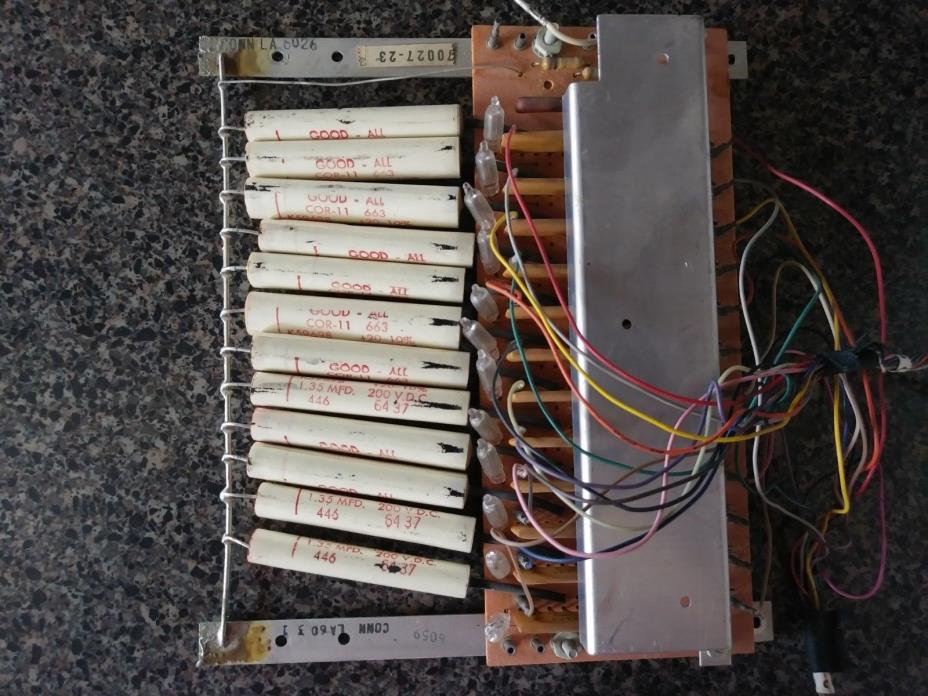 Vintage Tube Organ Tone Board with 12 GOOD-ALL 1.35 MFD Capacitors COR-11 200VDC