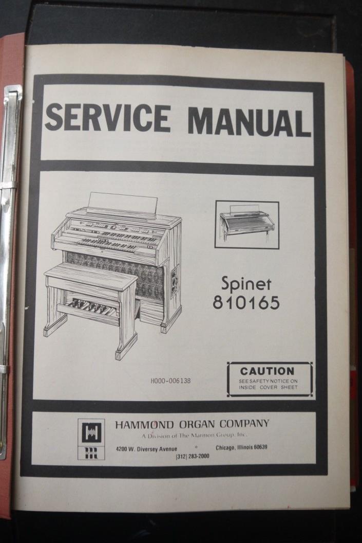 Hammond Organ Spinet 810165 Service Manual Schematics