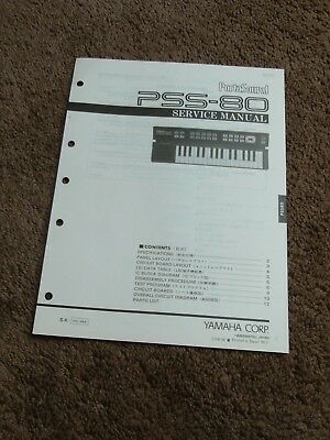 Yamaha PortaSound Keyboard PSS-80 Service Manual Schematics Parts List FACTORY