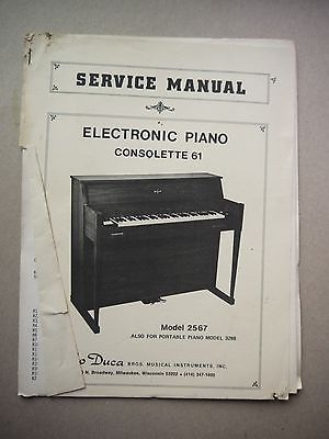 Lo Duca Service Manual Electronic Piano Consolette 61 Manual