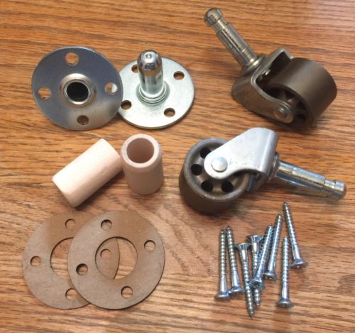 Piano Casters/Wheels for Spinet/Console Back/Rear 1 Pair, 1 3/8