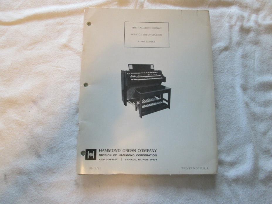 Vintage Hammond Organ Manual Models H-100 SERIES