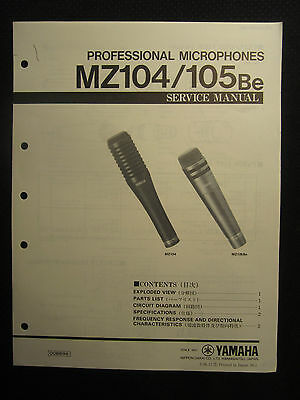 Yamaha Professional Microphone MZ104 MZ105Be Service Repair Manual Schematics