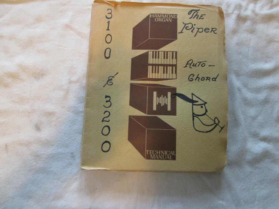 Vintage Hammond Organ Manual Models THE PIPER AUTO CHORD 3100 & 3200