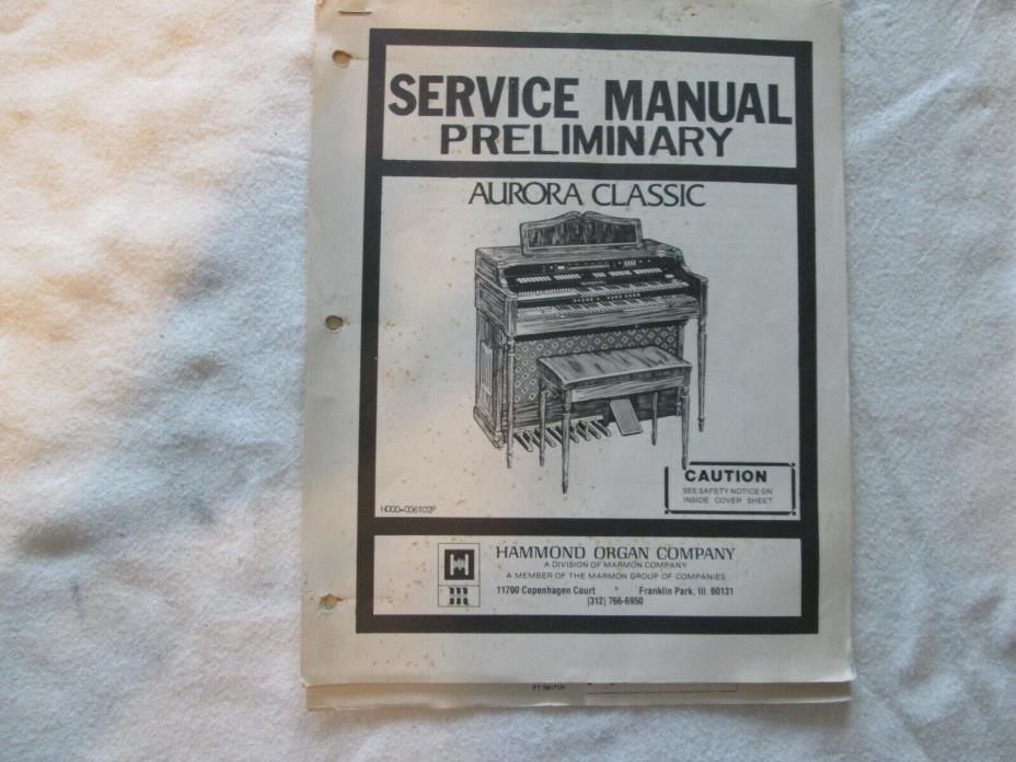 Vintage Hammond Organ Manual Models AURORA CLASSIC