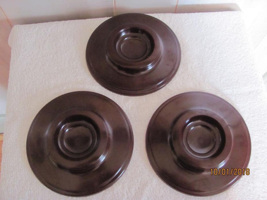 Grand Piano Caster Cups,   Set of 3,   Brown, Large,   5 1/2