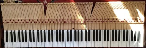 Vintage Salvaged Complete Set 88 Plastic Piano Keys With Wooden Arms - Crafts