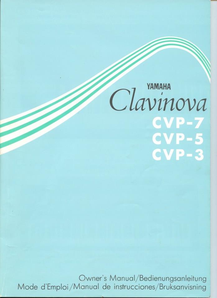 Yamaha Clavinova CVP-7 CVP-5 CVP-3 Owner's  Manual Automatic Recording Keyboard