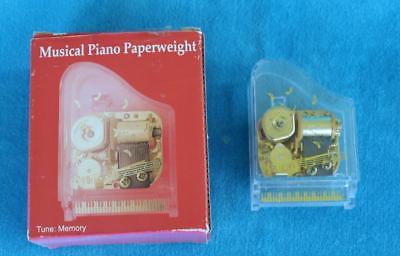 Vintage Musical Piano Paper Weight ~ Music Box Plays 